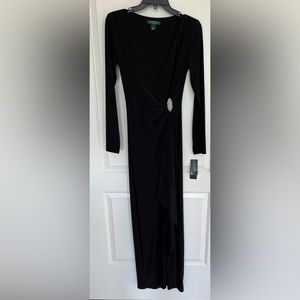 BRAND NEW NEVER WORN. Long black Ralph Lauren dress